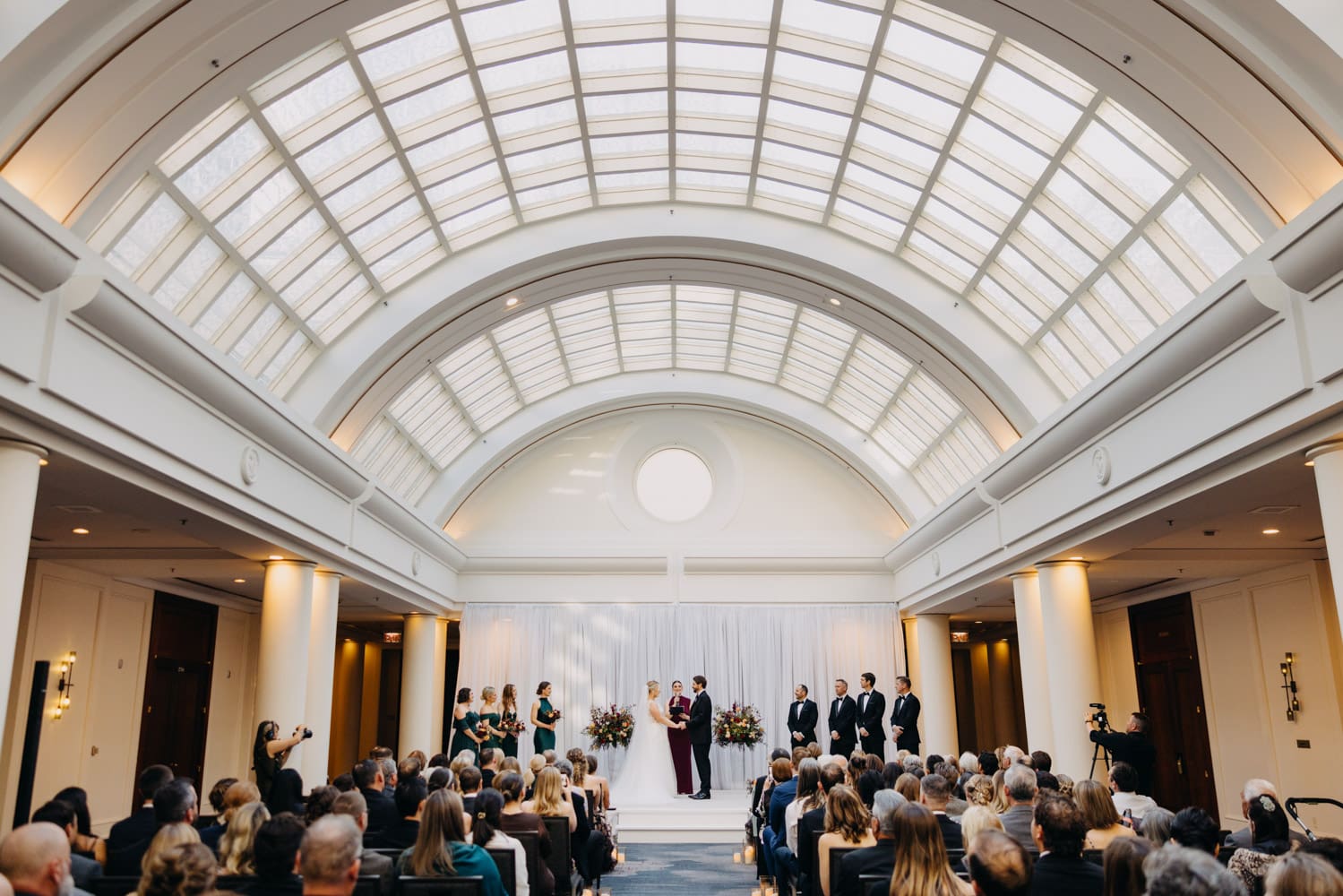 Wedding ceremony in Sunset Court at the Palace Hotel San Francisco