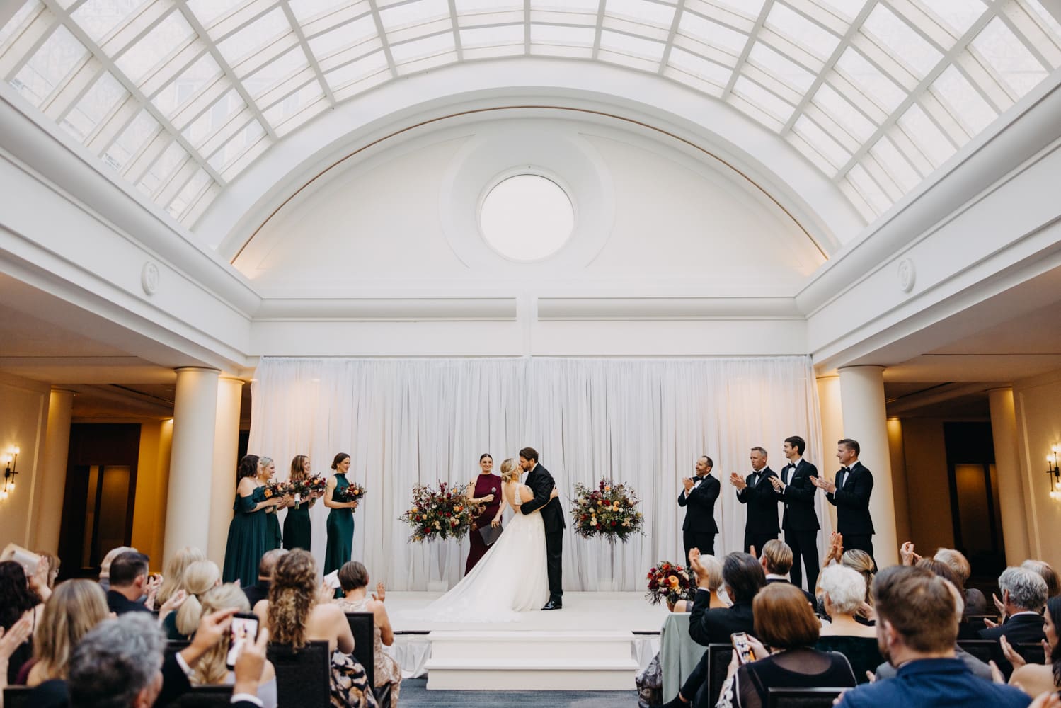 Wedding ceremony in Sunset Court at the Palace Hotel San Francisco