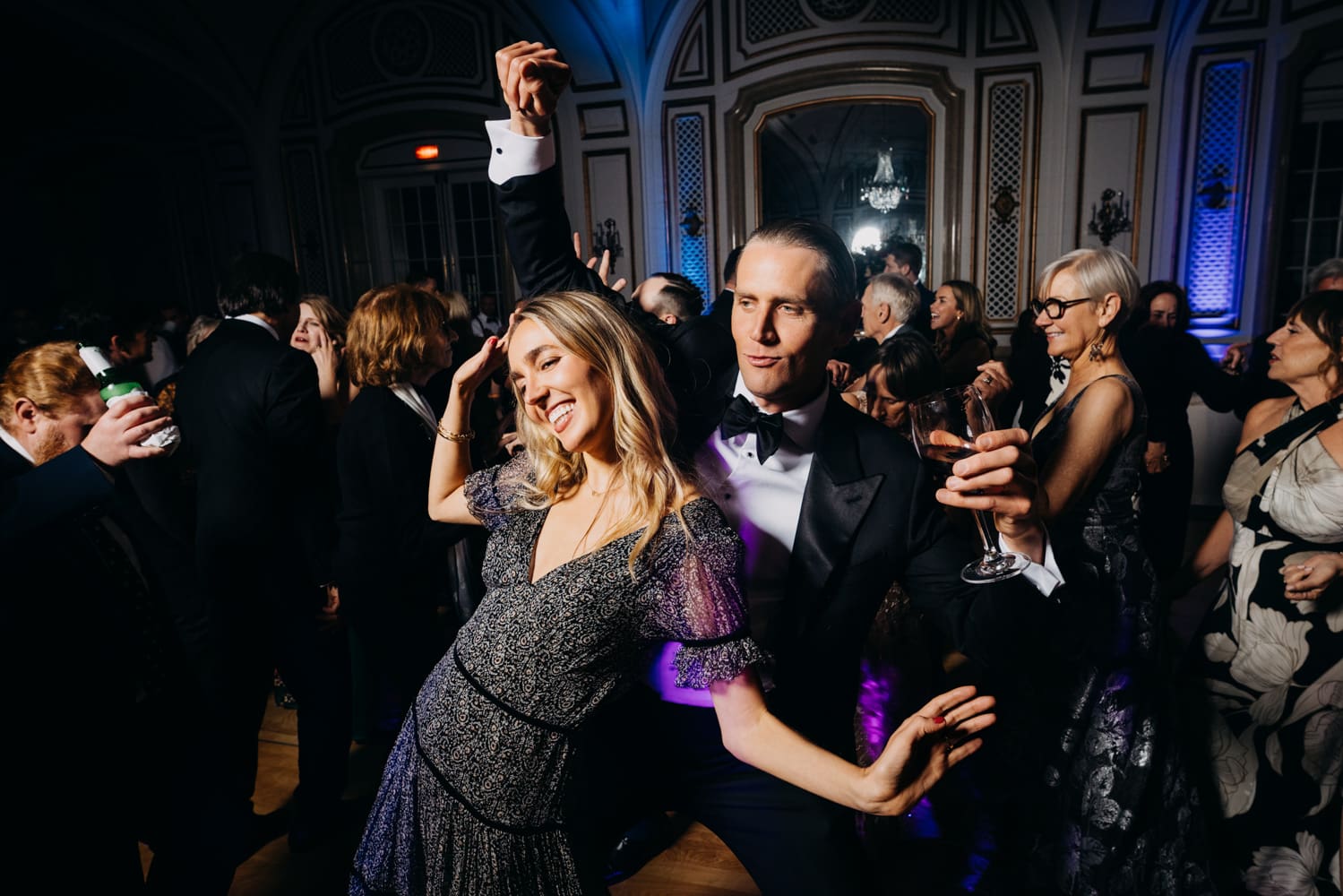 Guests celebrating during Ralston Room reception at the Palace Hotel