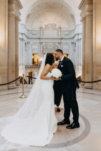 just married couple in San Francisco City Hall rotunda