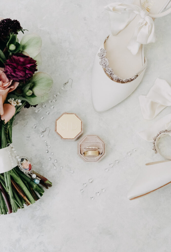 Bride's wedding details at Lavanda at Leal Vineyards
